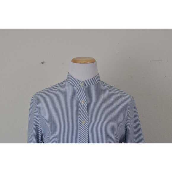 Vintage 80s‎ Striped Poly/Cotton Womens Shirt size 10 - Picture 9 of 10
